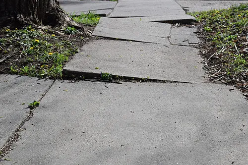 damaged sidewalk